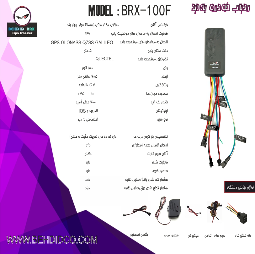 ردیاب خودرو به دید مدل BRX100F